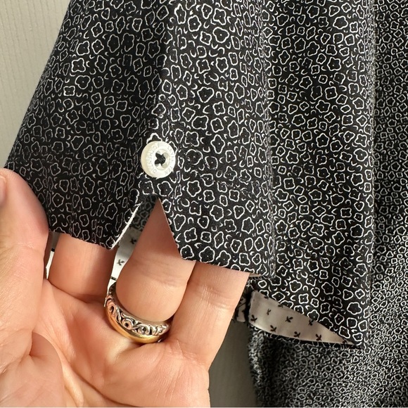 Level Ten Black Patterned Casual Button Down Shirt, size XL, cotton, fall - Picture 3 of 10